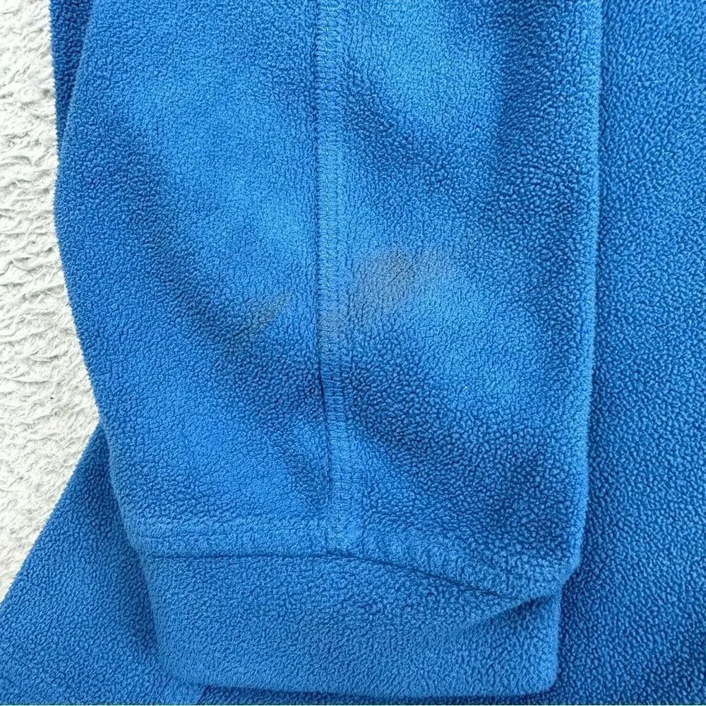 LL Bean Fleece Sweatshirt Mens Large Blue 1/4‎ Zip Pocket Outdoor Hiking Camp